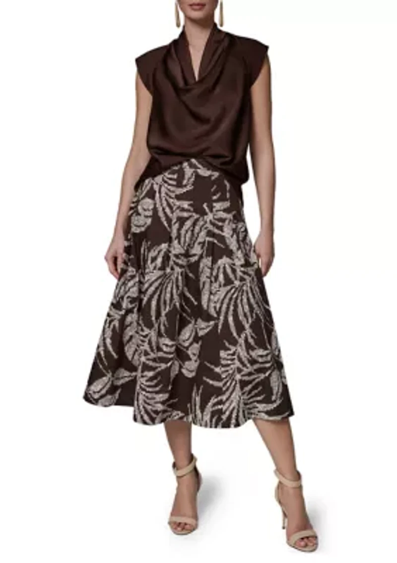 Women's A-line Palm Print Skirt