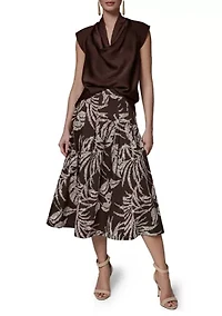 Women's A-line Palm Print Skirt