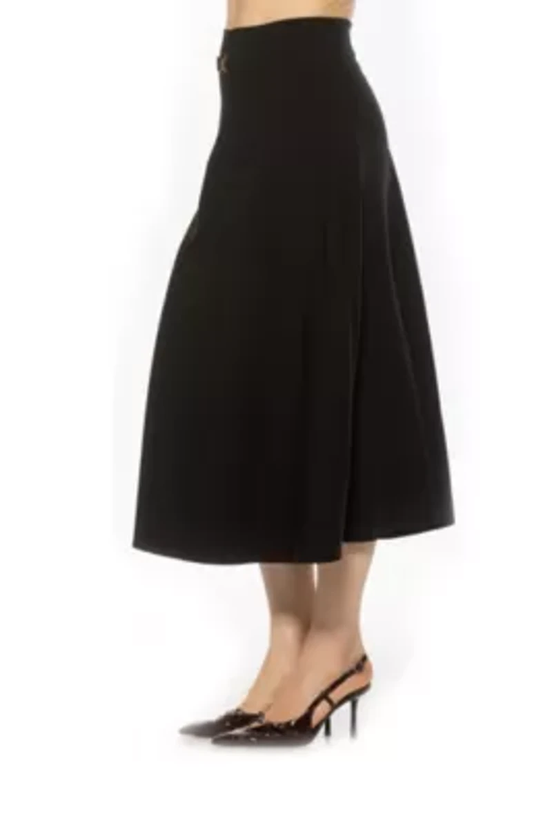 Eres Flared Midi Skirt With Front Detail