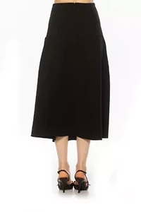 Eres Flared Midi Skirt With Front Detail