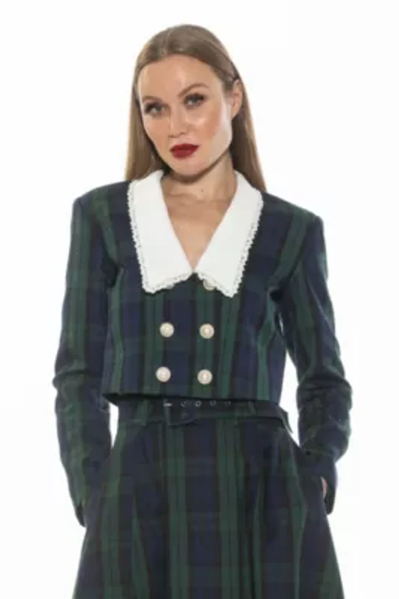 Aurelia Long Sleeve Plaid Jacket