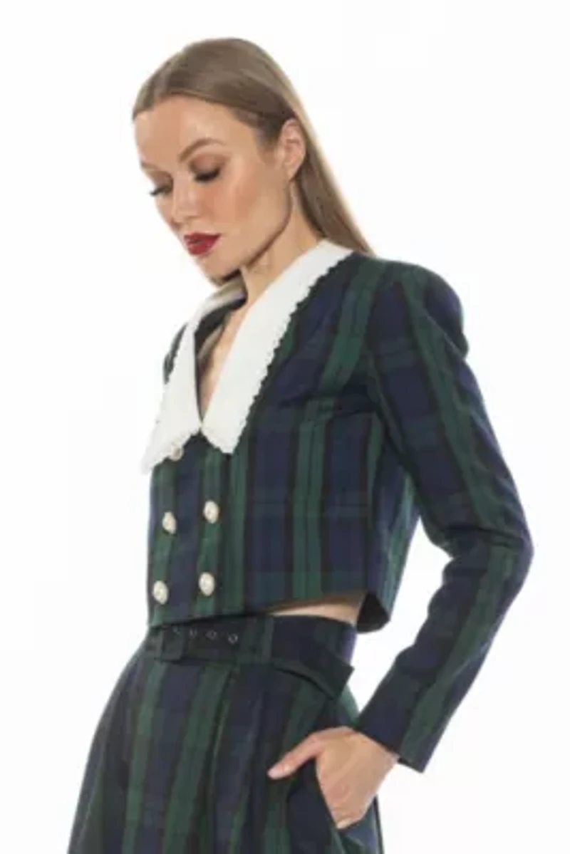 Aurelia Long Sleeve Plaid Jacket