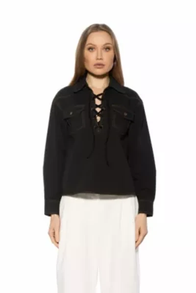 Thalina Shirt With Front Lace Up Detail