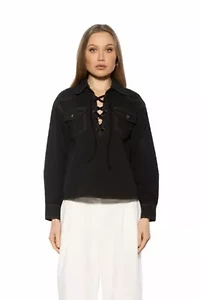 Thalina Shirt With Front Lace Up Detail