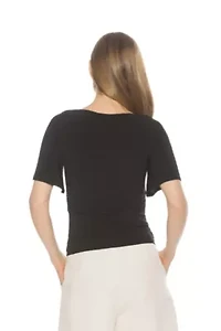 Jan Boatneck Ruched Top