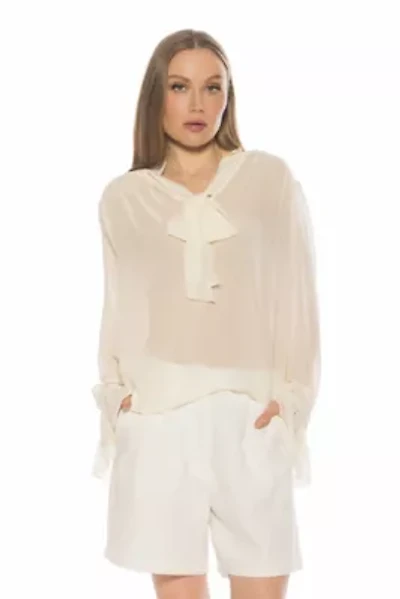 Lin Sheer Bow Tie Blouse