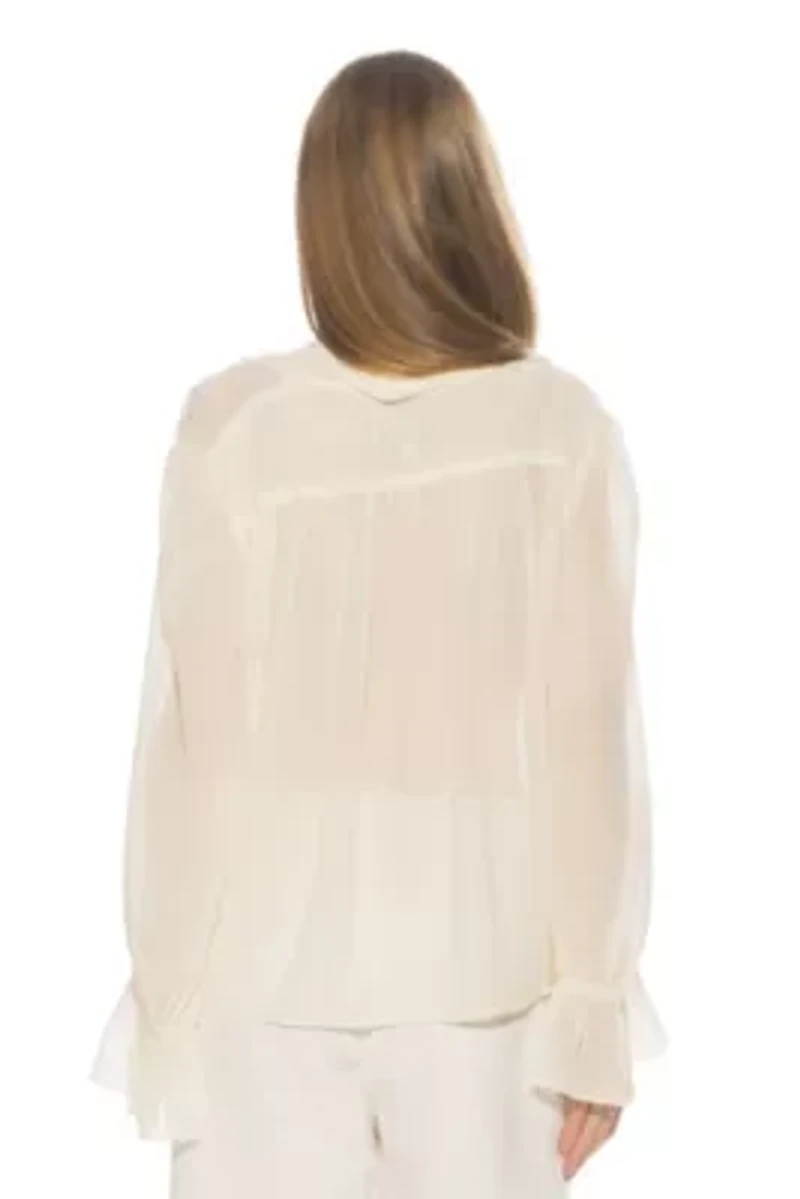 Lin Sheer Bow Tie Blouse