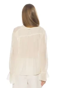 Lin Sheer Bow Tie Blouse