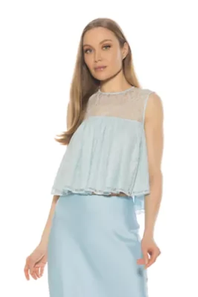 Portia Lace Crewneck Ruffle Top