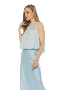 Portia Lace Crewneck Ruffle Top