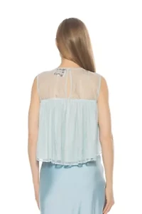 Portia Lace Crewneck Ruffle Top