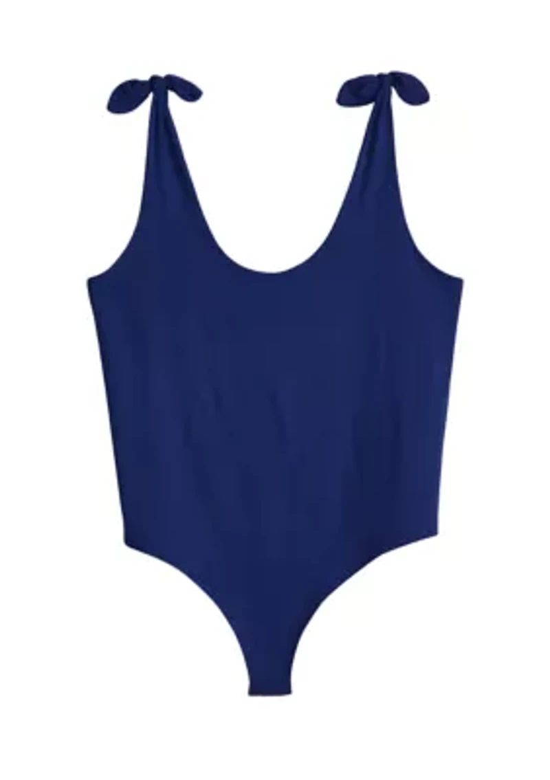 Plus Tie Strap Tank Bodysuit