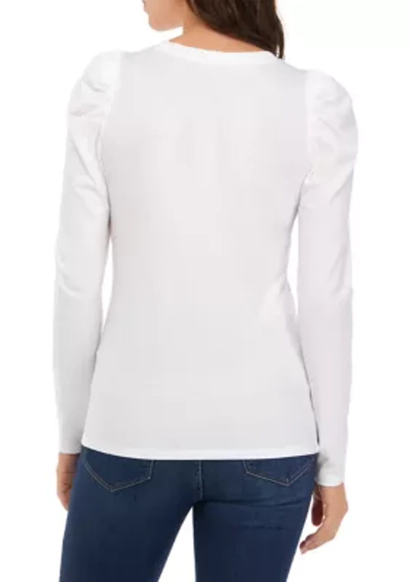 Women's Pleated Shoulder T-Shirt