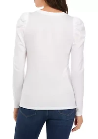 Women's Pleated Shoulder T-Shirt
