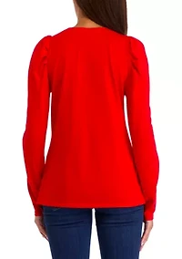 Women's Pleated Shoulder T-Shirt