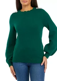 Women's Button Shoulder Sweater
