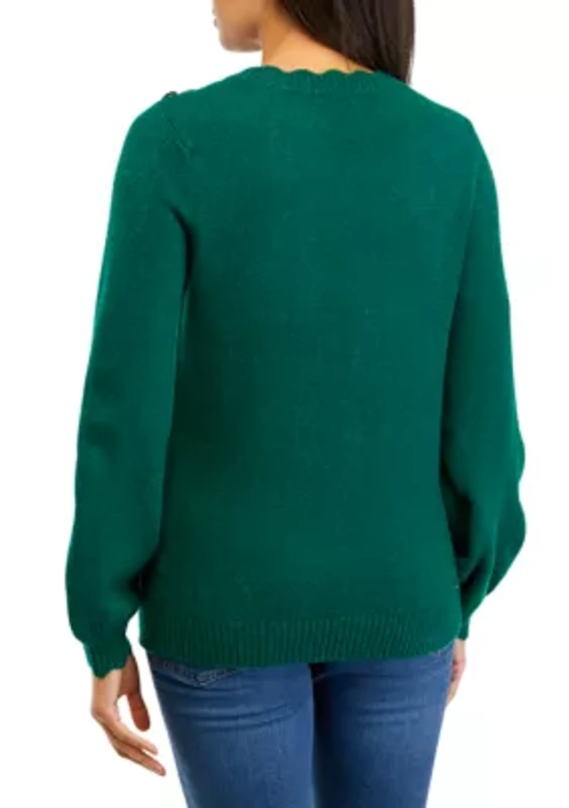 Women's Button Shoulder Sweater