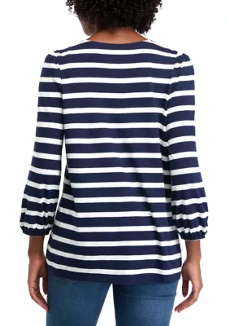 Women's Puff Sleeve Printed Top