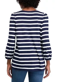 Women's Puff Sleeve Printed Top