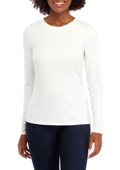 Long Sleeve Crew Neck Ribbed T-Shirt