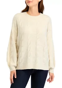 Women's Heather Cable Knit Sweater