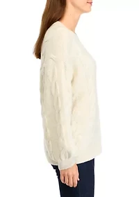 Women's Heather Cable Knit Sweater