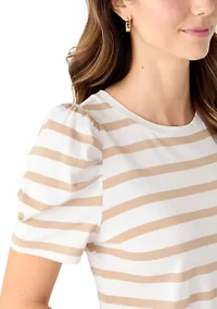 Women's Short Puff Sleeve Printed T-Shirt