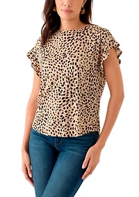 Women's Printed Ruffle Top