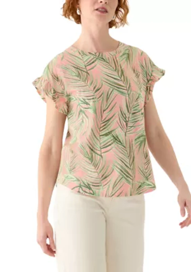 Women's Printed Ruffle Top