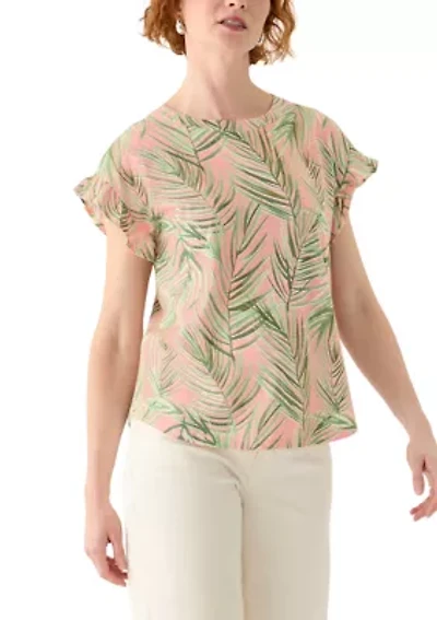 Women's Printed Ruffle Top