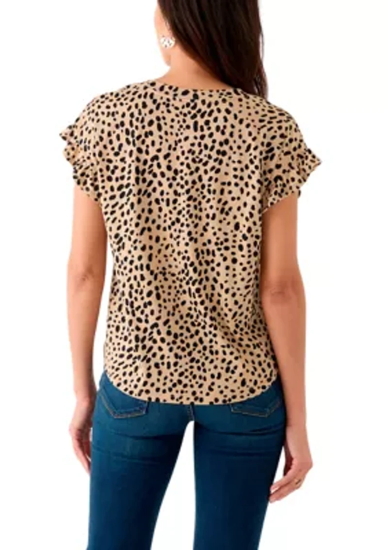 Women's Printed Ruffle Top
