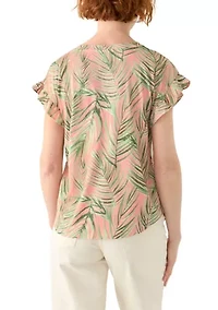 Women's Printed Ruffle Top