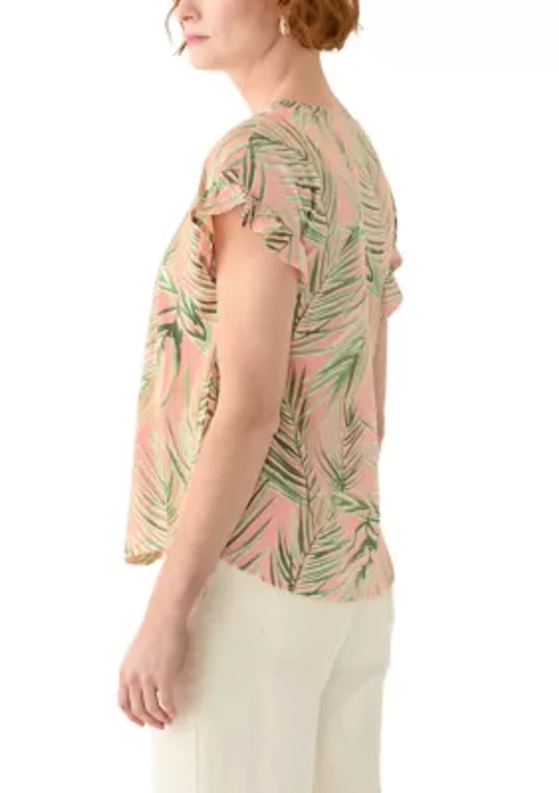 Women's Printed Ruffle Top