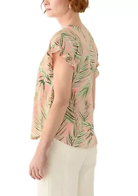 Women's Printed Ruffle Top