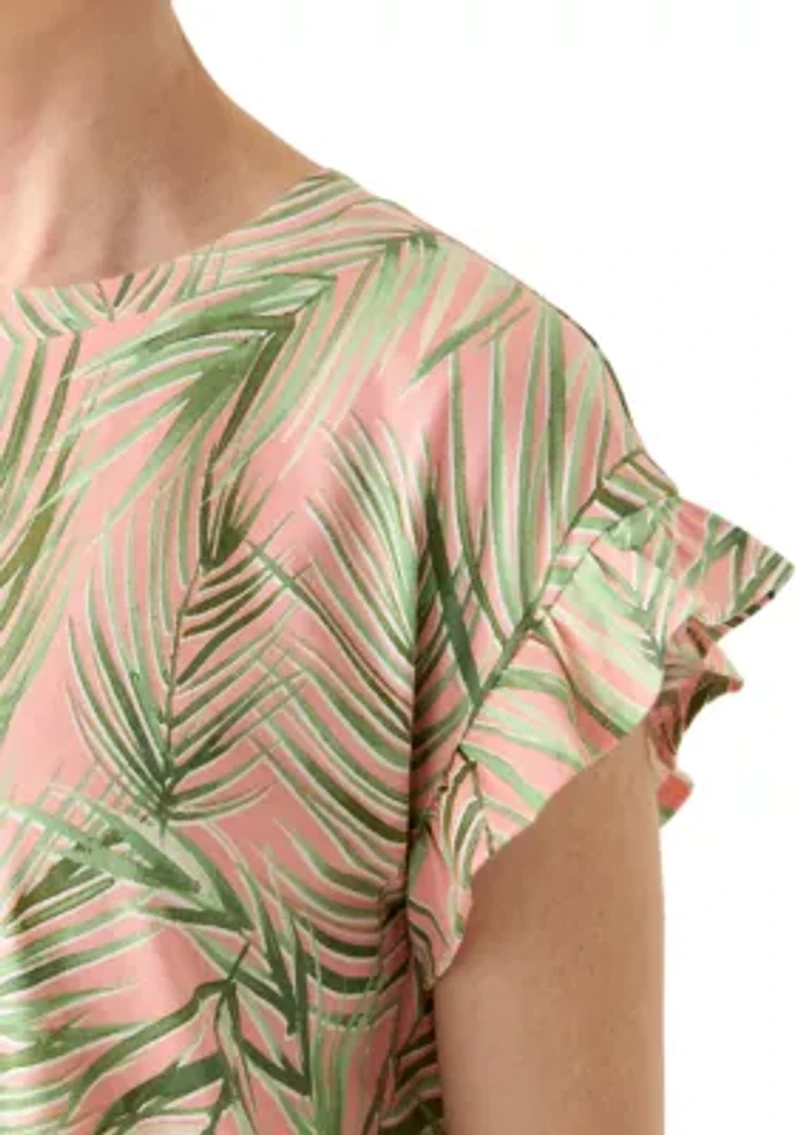 Women's Printed Ruffle Top