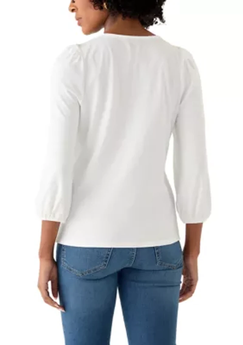 Women's 3/4 Puff Sleeve Top