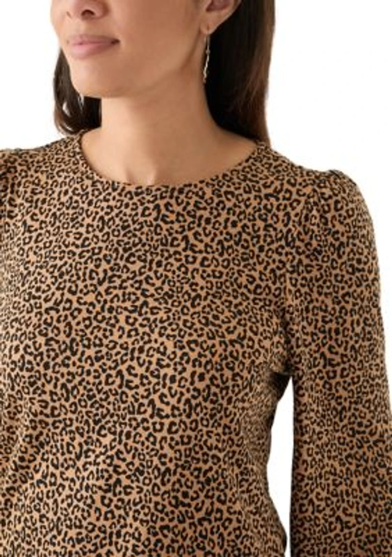 Women's 3/4 Puff Sleeve Printed Top