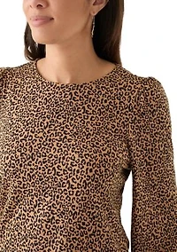 Women's 3/4 Puff Sleeve Printed Top