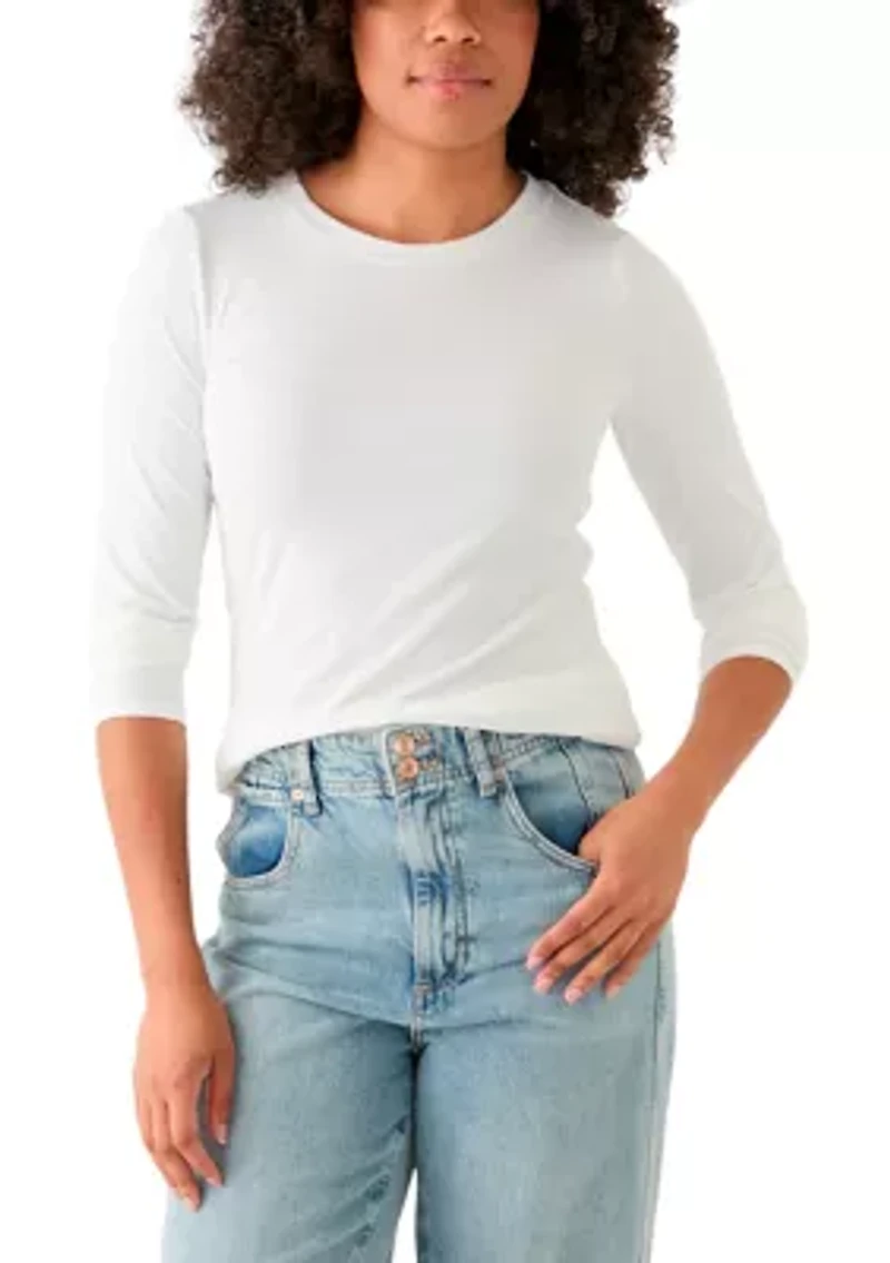 Women's Long Sleeve Crew Neck Solid T-Shirt