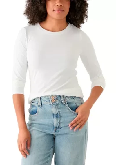 Women's Long Sleeve Crew Neck Solid T-Shirt