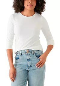 Women's Long Sleeve Crew Neck Solid T-Shirt
