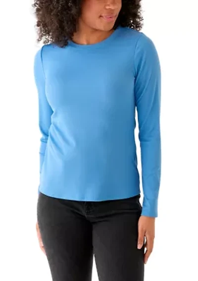 Women's Long Sleeve Crew Neck Solid T-Shirt