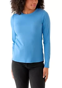 Women's Long Sleeve Crew Neck Solid T-Shirt