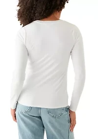 Women's Long Sleeve Crew Neck Solid T-Shirt