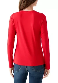 Women's Long Sleeve Crew Neck Solid T-Shirt