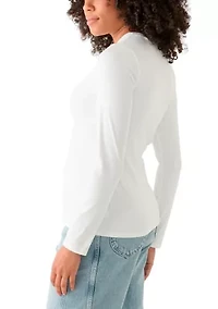 Women's Long Sleeve Crew Neck Solid T-Shirt