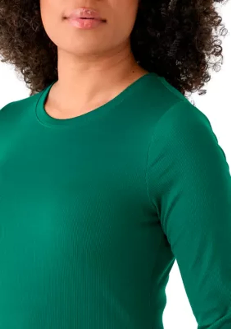 Women's Long Sleeve Crew Neck Solid T-Shirt