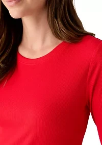 Women's Long Sleeve Crew Neck Solid T-Shirt