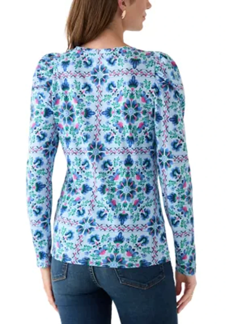 Women's Pleated Shoulder T-Shirt