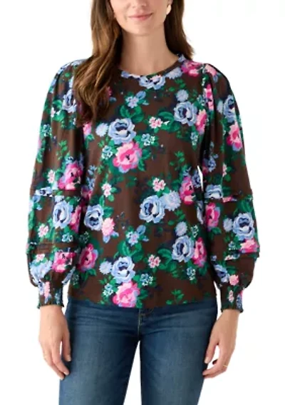 Women's Long Sleeve Pintuck Top